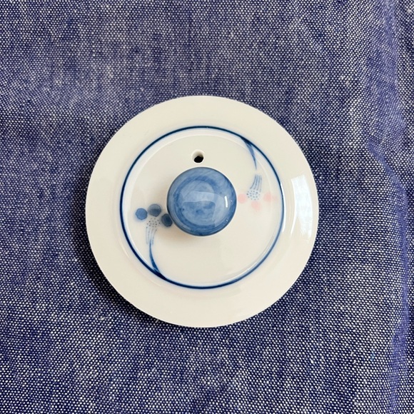 Teapot Set 4 Pieces 1 Kettle 3 Cups White Blue Light Pink Bamboo Wooden Handle - Picture 9 of 15